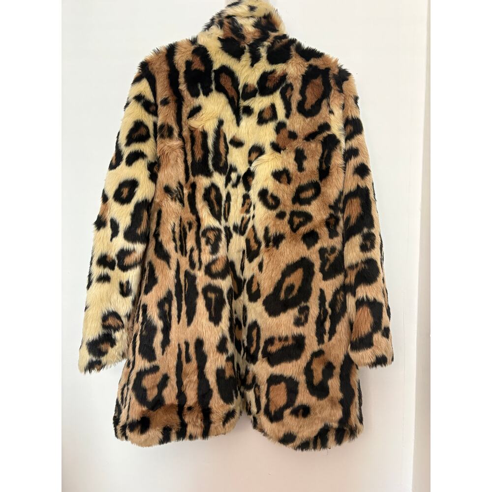 Jessica Simpson Leopard Print Faux Fur Coat Size Large Great Condition - Picture 3 of 3